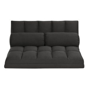 3-Fold <b>Sofa</b> <b>Bed</b> Folding Mattress with 2 Pillows <b>Black</b> - High-Density Foam Filling Polyester Fabric - Product Image 5