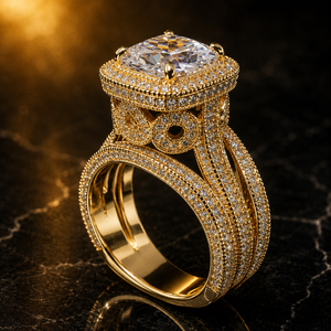 Set di Anelli di Lusso a Corona Rotonda per Donne, Gioielli Eleganti e Scintillanti per le Dita - Product Image 3