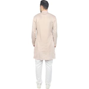 Kurta traditionnel en coton pour hommes, manches longues |   Kurta longue respirante pour festival ethnique, mariage ou tenue décontractée, coupe régulière, pour usage quotidien - Product Image 4