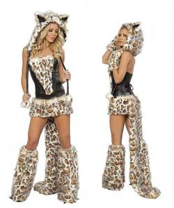 Baige nuovo arrivo <span class=keywords><strong>Sexy</strong></span> adulto volpe <span class=keywords><strong>donna</strong></span> gatto animale carnevale di Halloween leopardo Costume Cosplay per festa vestito - Product Image 6