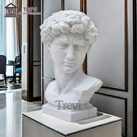 Statue de buste de David en marbre de sculpture sur pierre de sculpture italienne célèbre