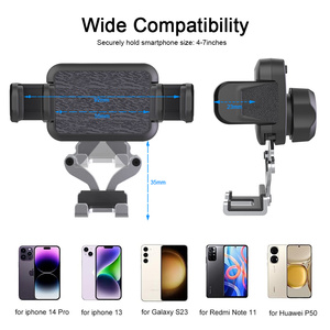 Soporte para Teléfono con Clip Metálico para Rejilla de Ventilación de Coche, Antivibraciones, Rotación 360° °   Botón de Liberación Giratorio para <span class=keywords><strong>iPhone</strong></span> <span class=keywords><strong>y</strong></span> Android - Product Image 4