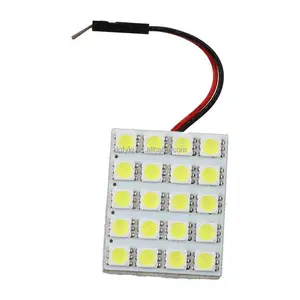 20SMD 5050 Chip Car Led Panel Interior Domo Luz DC 12V Auto Lámpara de techo T10 + Adaptadores de festón Bombilla de lectura