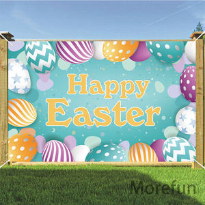 Bannière de fond de <span class=keywords><strong>chasse</strong></span> aux oeufs de Pâques en tissu de grande taille personnalisée - Product Image 5