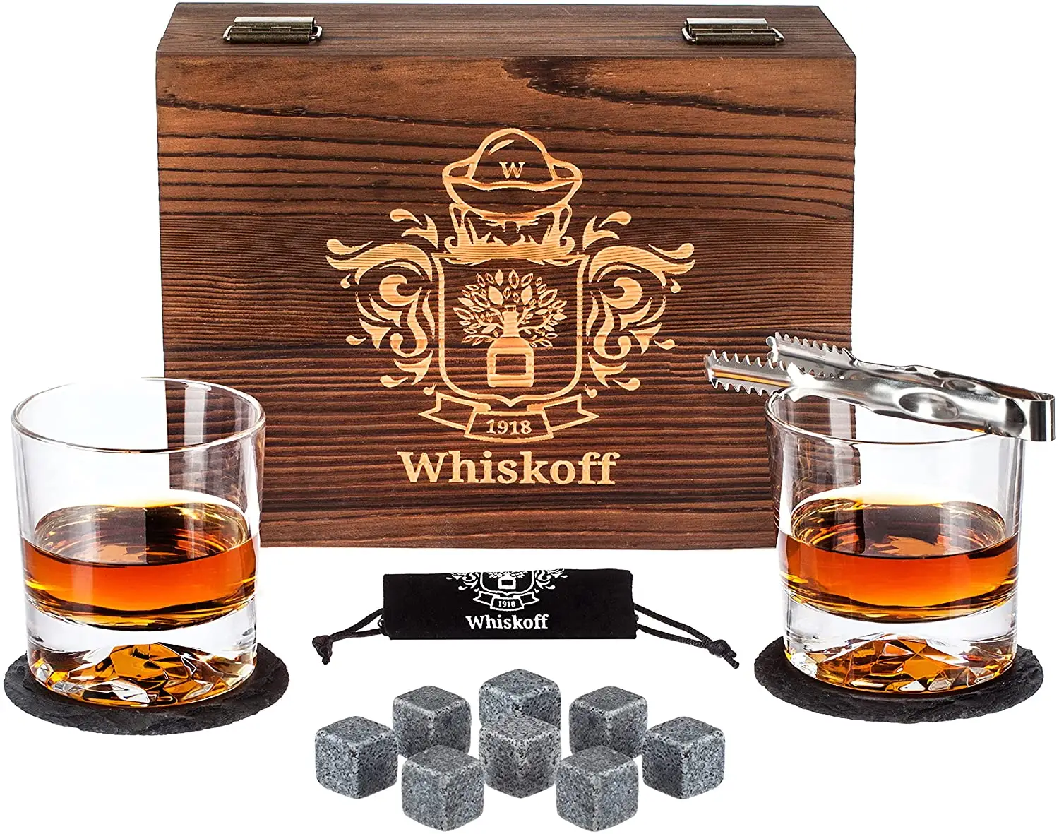 Whiskey Stones And Glasses Gift Set Whiskey Rocks Chilling Stones In Premium Handmade Wooden Box