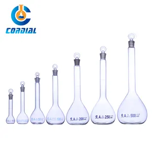 CORDIAL Volumetric Flask With Glass Stopper 10-2000mL Blue Printing Class A For Lab Use Boro 3.3 Glass