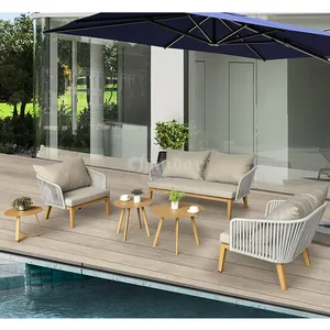 Prezzo di fabbrica famiglia per il tempo libero balcone Patio giardino Set divani da esterno mobili Rattan divano da esterno Set