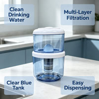 Pot filtrant à eau par gravité en gros, purificateur d'eau minérale multi-couches, distributeur d'eau de table de qualité alimentaire, facile à assembler
