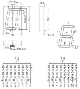 <span class=keywords><strong>2.3</strong></span> pouces sept segments 1 numérique numérique à 7 segments led affichage numérique - Product Image 2