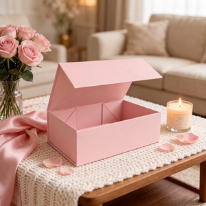 Boîte cadeau rigide pliable personnalisée avec fermeture magnétique, logo imprimé, emballage en carton pliable à plat - Product Image 2