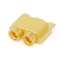 Connecteur RF Gwave G3PO(SMPS) mâle 2 canaux 50 ohms plaqué or pour applications RF sur PCB, en laiton durable, DC-65GHz, conforme RoHS