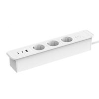 Panneau de bureau en alliage d'aluminium intégré Prise de courant standard européenne avec interrupteur de charge rapide USB 65W