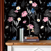 Papier peint floral vintage de style européen, autocollant pour carrelage de sol imperméable, carrelage mural autocollant, autocollant pour armoire