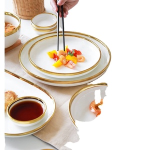 Vajilla Nórdica con Borde Dorado, Platos de Cerámica de Primera Calidad, Porcelana Blanca Perla vs. Vajilla de Cerámica para la Cena - Product Image 6