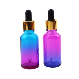 Campione piccolo <span class=keywords><strong>olio</strong></span> essenziale coperchio in oro rosa cilindro di cristallo <span class=keywords><strong>viola</strong></span> trasparente flacone contagocce in vetro rotondo 10mls per oli essenziali 50ml - Product Image 5