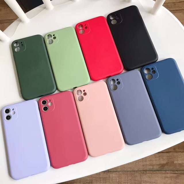 Tschick Luxury Liquid Silicone Case on for iPhone 12 Pro Max/12 Mini 11 XS Max XR X 10 7 8 6S Plus Cover Camera Protection Case