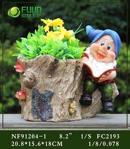 Statue <span class=keywords><strong>de</strong></span> jardin en résine faite à la main <span class=keywords><strong>de</strong></span> 32 cm en forme <span class=keywords><strong>de</strong></span> gnome, champignon et <span class=keywords><strong>pot</strong></span> <span class=keywords><strong>de</strong></span> fleurs, ornement décoratif <span class=keywords><strong>de</strong></span> dessin animé pour plantes, vente en gros - Product Image 4