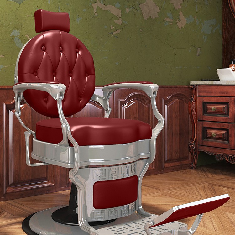 High-end oil head chair red silver export quality