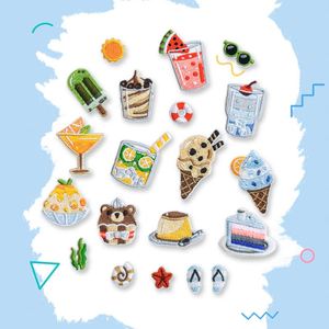 New Design Self Adhesive Embroidery Summer Style Tea Time Desert Popsicle Ice Cream Patch for Clothes Hat Bottle Decoration - Product Image 2
