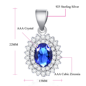 Set di gioielli in argento Sterling 925 brillante di moda Set di gioielli per ragazza adorabile con zaffiro blu ovale placcato in rodio di cristallo Aaa - Product Image 6