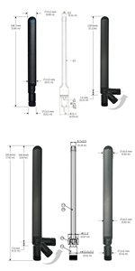 Cao đạt được 2G 3G 4G 5G 5.8G LTE 600MHz-3800MHz 700MHz 2700MHz bên ngoài cao su 2.4G truyền thông không dây <span class=keywords><strong>Wifi</strong></span> vịt ăng ten - Product Image 4