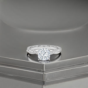 Trendy 925 ayar gümüş kadınlar takı yastık kesim elmas tam açacağı zirkon kare söz alyans - Product Image 2