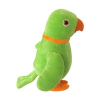 Peluche perroquet verte pour enfant, 16 cm, jouets en peluche avec fonction de répétition et d'enregistrement, vente en gros