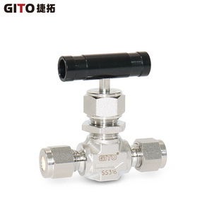 Single-Handle Stainless Steel 3000PSI Compression Fitting NI Integrated <b>Valve</b> Cap Forged Gas <b>Needle</b> <b>Valve</b> for Water Media - Product Image 5