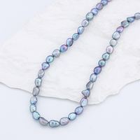 Perle prix de gros 5-6mm baroque bleu naturel chaîne de perles d'eau douce pour la fabrication de bijoux