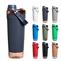 Bouteille d'eau isotherme classique en acier inoxydable de 20 oz, maintien au chaud pendant 6 heures, idéale pour la gym, le fitness, l'entraînement, le camping, shaker écologique