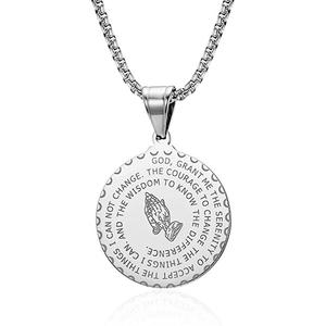 Vente en gros personnalisé PVD plaqué or en acier inoxydable collier pendentif main de <span class=keywords><strong>prière</strong></span> <span class=keywords><strong>du</strong></span> Seigneur de <span class=keywords><strong>la</strong></span> foi - Product Image 2
