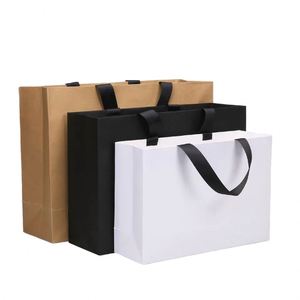 Bolsas de Papel Kraft Reciclables Impresas Personalizadas al por Mayor con Laminación y Asas de Cuerda de Algodón para Joyería, Pasteles y Regalos - Product Image 1