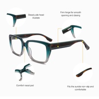 Lunettes de vue MS 1073 pour femme, monture carrée géométrique en acétate dégradé, branches minimalistes, artisanat exquis, texture premium