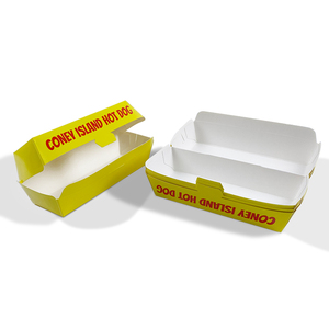 Hot Sale Eco-friendly Food Grade Corn Dog Packaging Hot Dog Paper Box with Lid Carton Packing Sandwich Container Ivory Board