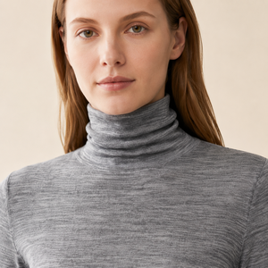Maglione da <span class=keywords><strong>Donna</strong></span> in <span class=keywords><strong>Maglia</strong></span> a Collo Alto, Slim Fit, in Misto Cupro e Lana, Morbido e Basico, Personalizzabile OEM - Product Image 4