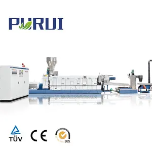 PURUI 1000キログラム/時間リサイクルHDPE顆粒ペレット樹脂製造装置シングルスクリュー押出機付き