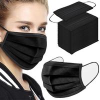 Masque facial noir S&J 4 plis Type II Type IIR, masque jetable noir, masques jetables noirs, vente en gros OEM