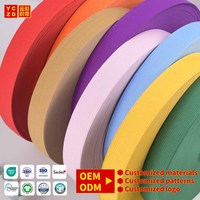 Bande élastique en polyester de 1 cm, vente en gros d'usine, bande élastique colorée, bande élastique personnalisée avec logo pour sous-vêtements et vêtements