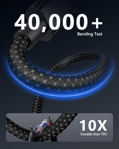 SUNGUY Nylon Braided <b>USB</b> C <b>Cable</b> 60W 3A Fast Charging Data <b>Cable</b> <b>USB</b> <b>Cable</b> chargeur de téléphone for EU Market - Product Image 5