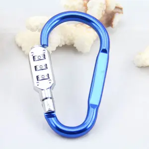 Du Lịch Kết Hợp Reset Padlock Khóa Móc Khóa Hợp Kim Carabiner Treo Chuỗi Mã Cắm Trại Đi Bộ Đường Dài Ổ Khóa