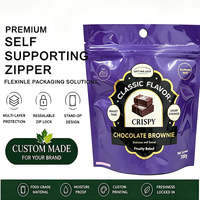 Sachet d'emballage alimentaire personnalisé imprimé brillant, autoportant, avec fermeture éclair, en BOPP, VMPET, PE laminé, avec trou de suspension pour snacks et bonbons, vente en gros