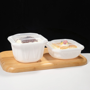 Lonchera Desechable Cuadrada de PP con Cierre Automático, Apta para Alimentos, con Bandeja y Tapa Fácil de Abrir, Ideal para Empacar <span class=keywords><strong>Pasta</strong></span>, Pastel, Frutas y Ensaladas - Product Image 6