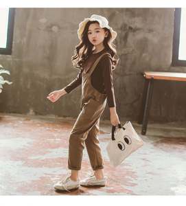 สินค้าขายดีขนาดเล็ก เสื้อยืด กางเกงขายาวลายพิมพ์สีน้ำตาลขากีสำหรับเด็กผู้หญิง - Product Image 4