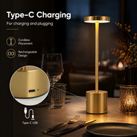 Lampe de table LED sans fil flexible et réglable 5200 mAh, authentique, haute capacité, rechargeable Type-C, veilleuse en métal, vente en gros