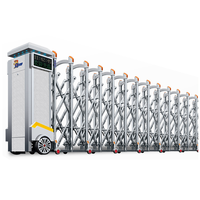 Portail de sécurité électrique rétractable et pliable en acier inoxydable pour entrée de voie d'accès composite
