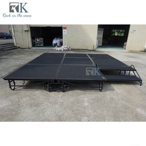 Escenario de plataforma con acabado de alfombra negra para ferias comerciales Escenario firme estable - Product Image 3