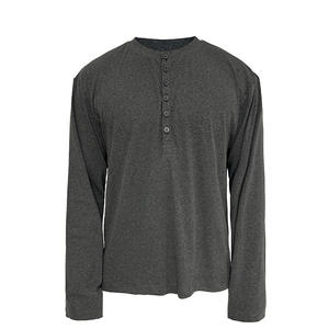T-Shirt <span class=keywords><strong>termica</strong></span> da uomo in cotone 100% di alta qualità con bottone nero a manica lunga - Product Image 1