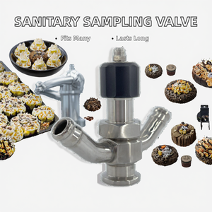 Válvula de puerto de muestreo de temperatura media de doble base manual/neumática/eléctrica de montaje rápido - Product Image 2