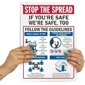 Securun Factory High-Quality Hot Sales Stop The Spread If You're Safe We're Safe Too Follow The Guidelines Sign