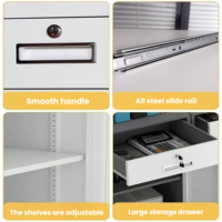 Armoire de classement sous bureau en acier durable à 4 tiroirs pour le rangement de dossiers